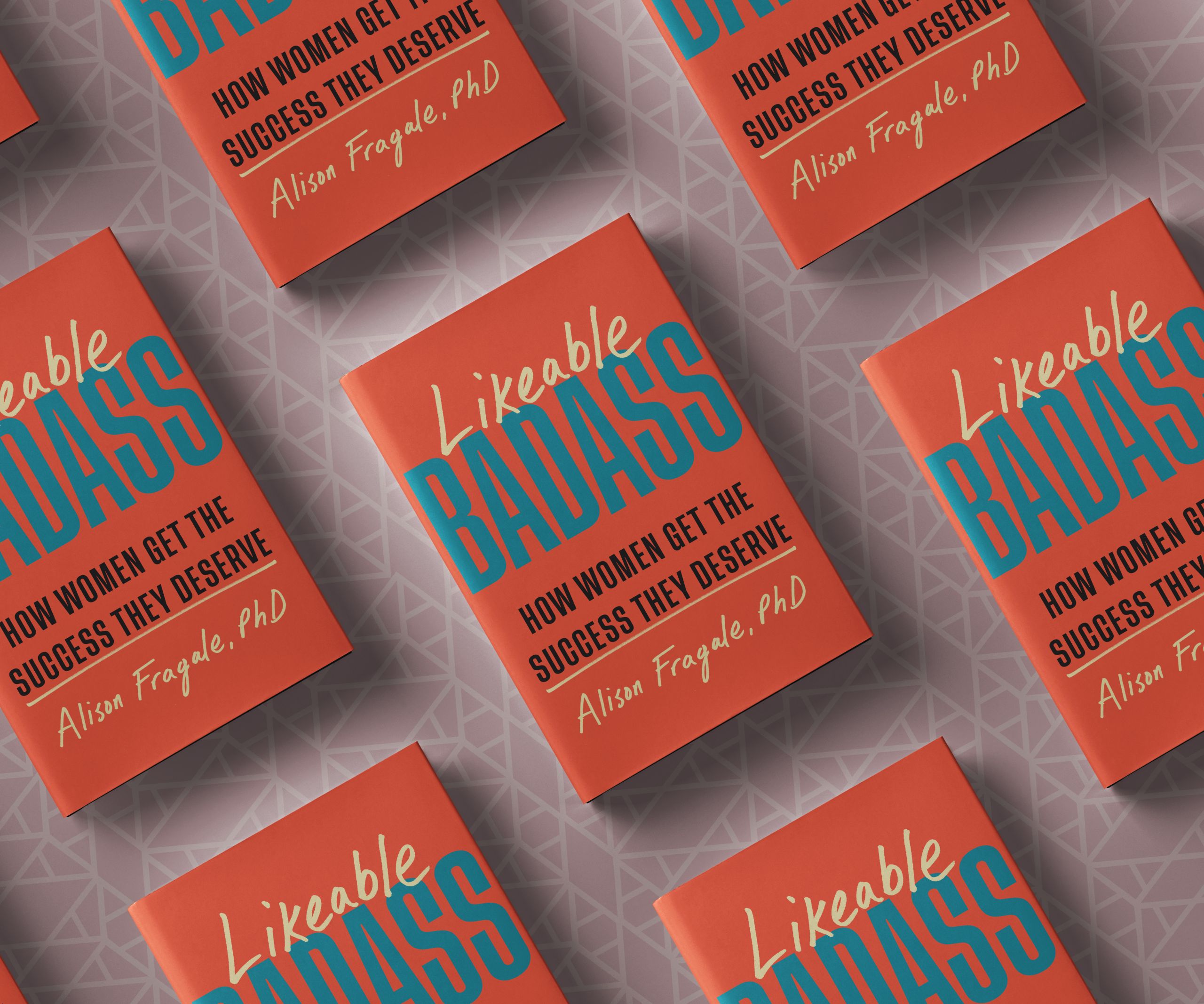Likeable Badass books on a pink patterned background